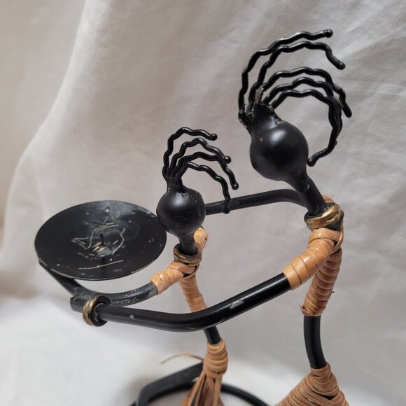 Laurids Lonborg Wrought Iron Rattan Candle Holder Tribal Woman With Girl Read - Picture 7 of 11